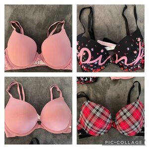 Victoria’s Secret and PINK lot of 4 bras, all size 32D